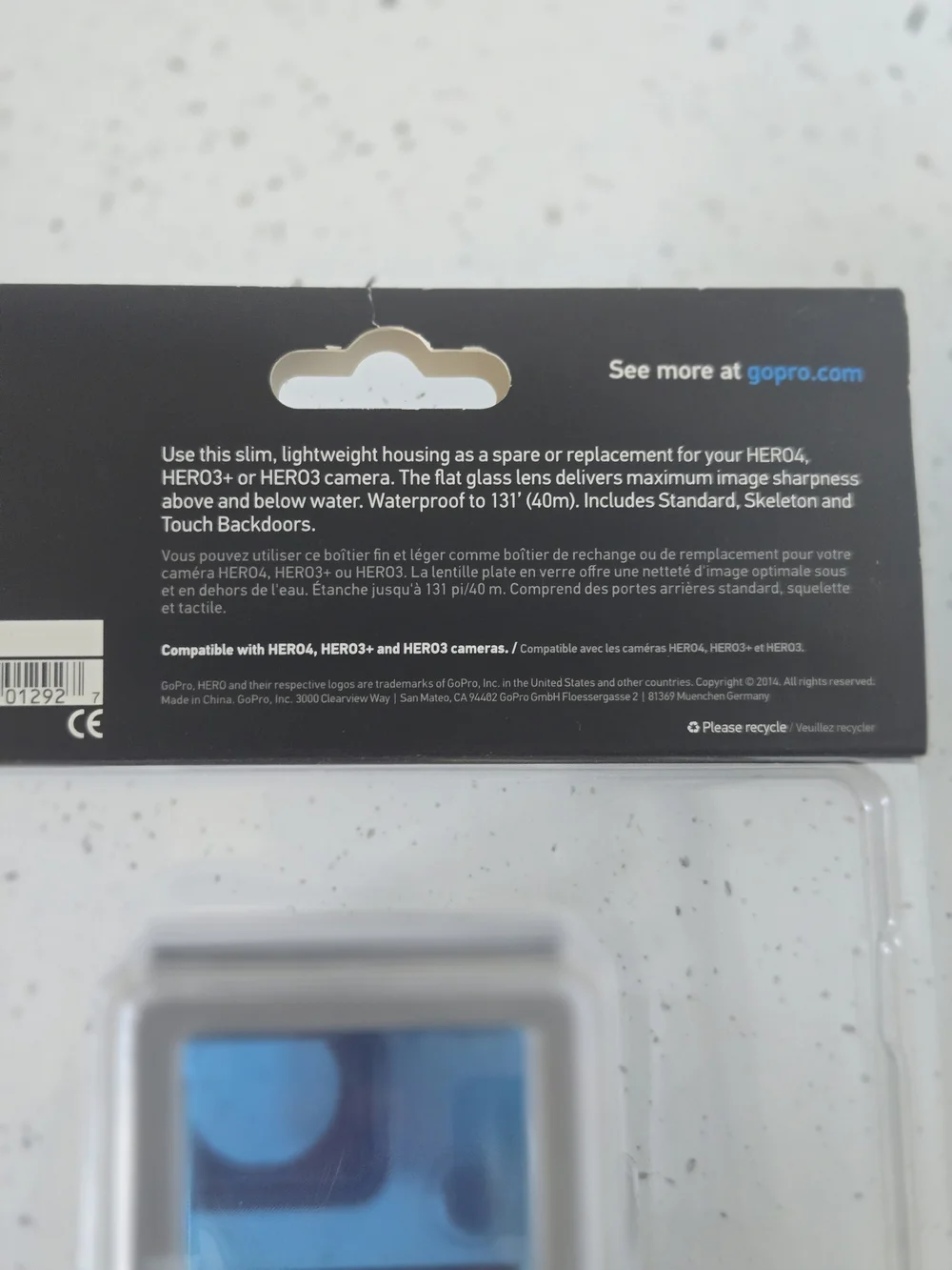 GoPro Standard Housing with Clear Case and Blue Camera Accent